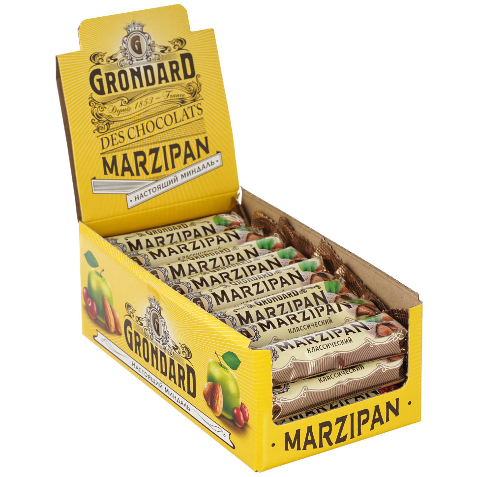  TM Grondard     (9389) Батончики глазированные Марципановые Классика, (24шт по 50г)      в Биробиджане