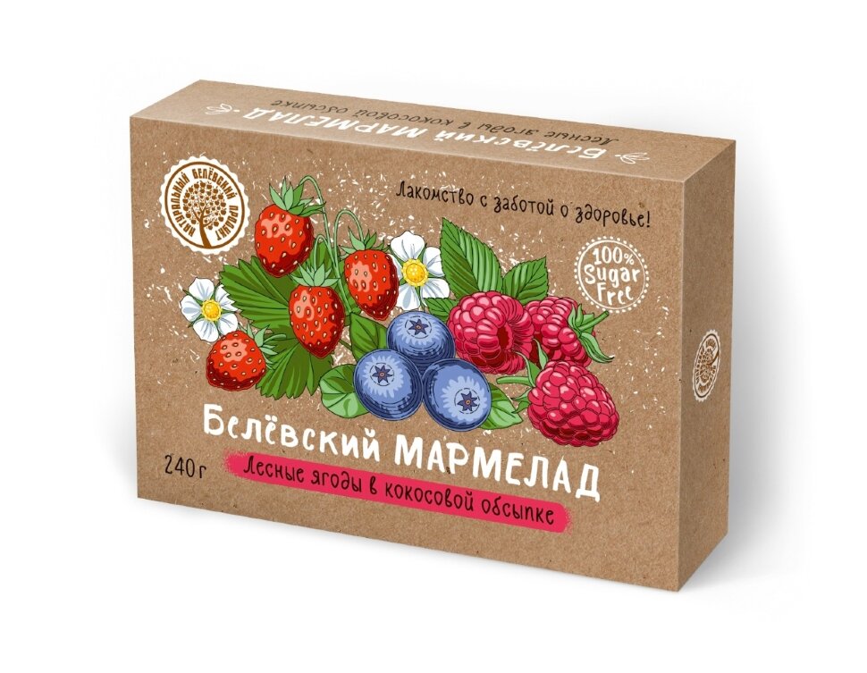  Мармелад белевский на фруктозе 240г "ЛЕСНЫЕ ЯГОДЫ"  в Биробиджане